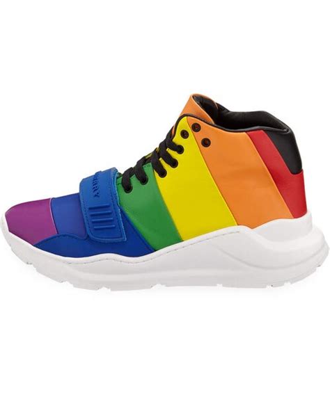 burberry regis sneakers rainbow|Burberry Regis Rainbow Stripe High.